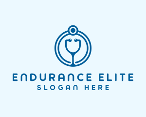 Blue Medical Stethoscope logo design