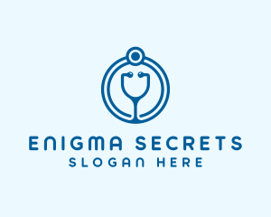 Blue Medical Stethoscope logo design