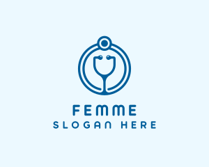 Blue Medical Stethoscope logo design