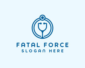 Blue Medical Stethoscope logo design