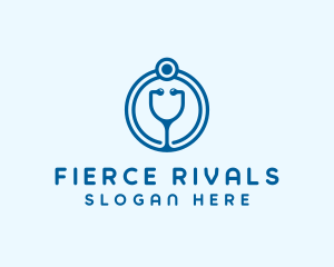 Blue Medical Stethoscope logo design