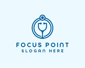 Blue Medical Stethoscope logo design