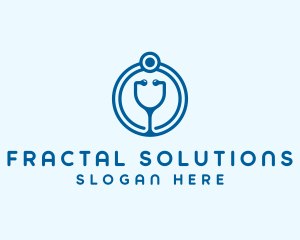 Blue Medical Stethoscope logo design