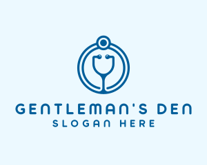 Blue Medical Stethoscope logo design