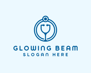 Blue Medical Stethoscope logo design