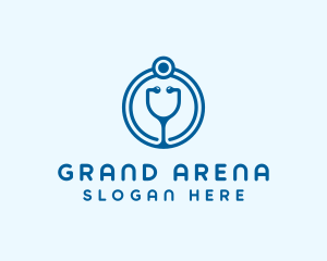 Blue Medical Stethoscope logo design