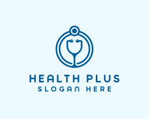 Blue Medical Stethoscope logo design