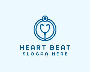 Stethoscope - Blue Medical Stethoscope logo design