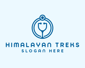 Blue Medical Stethoscope logo design