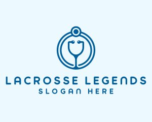 Blue Medical Stethoscope logo design