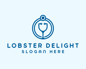 Blue Medical Stethoscope logo design