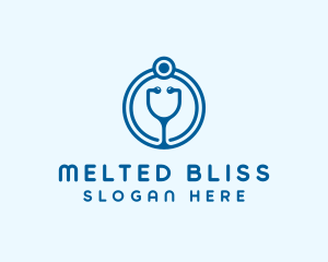 Blue Medical Stethoscope logo design