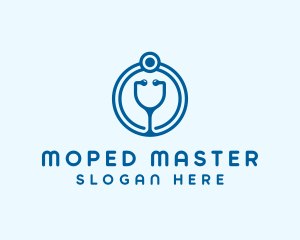 Blue Medical Stethoscope logo design