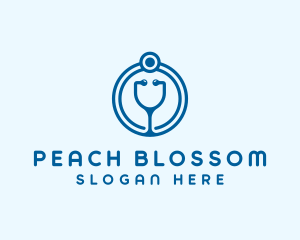 Blue Medical Stethoscope logo design