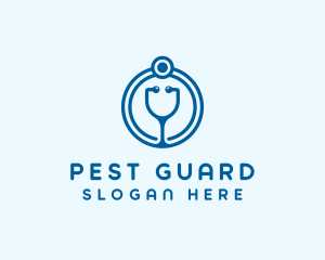 Blue Medical Stethoscope logo design