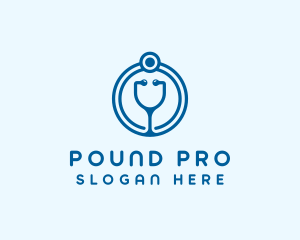 Blue Medical Stethoscope logo design