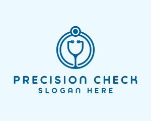 Blue Medical Stethoscope logo design