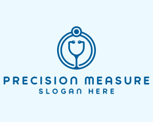 Blue Medical Stethoscope logo design