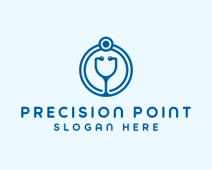 Blue Medical Stethoscope logo design