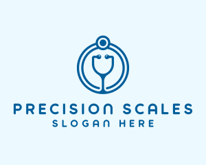 Blue Medical Stethoscope logo design