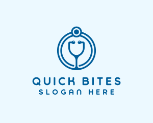 Blue Medical Stethoscope logo design