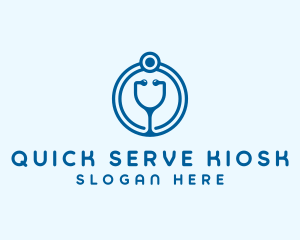 Blue Medical Stethoscope logo design