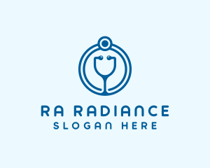 Blue Medical Stethoscope logo design