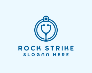 Blue Medical Stethoscope logo design