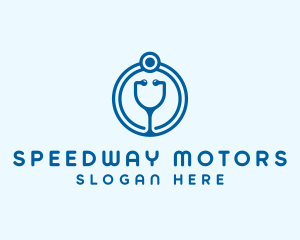 Blue Medical Stethoscope logo design