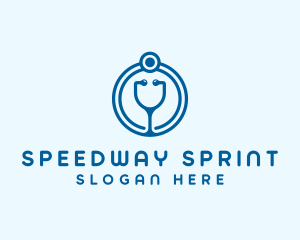 Blue Medical Stethoscope logo design