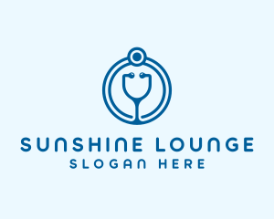 Blue Medical Stethoscope logo design