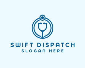 Blue Medical Stethoscope logo design