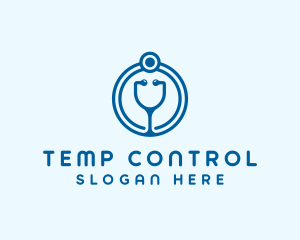 Blue Medical Stethoscope logo design