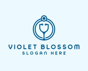 Blue Medical Stethoscope logo design