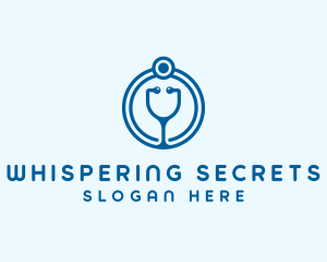 Blue Medical Stethoscope logo design