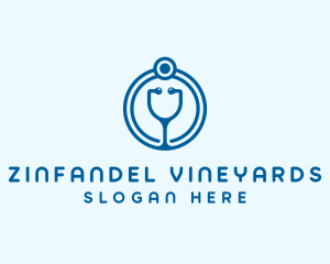 Blue Medical Stethoscope logo design