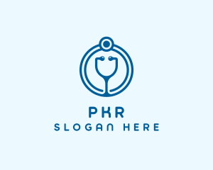 Blue Medical Stethoscope logo design