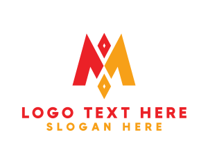 Yellow Circle - Red Yellow M Diamond logo design