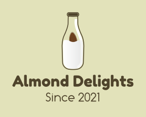 Almond Milk Bottle logo design