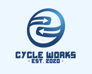 Cycle - Blue Circle Cycle Arrow Direction logo design