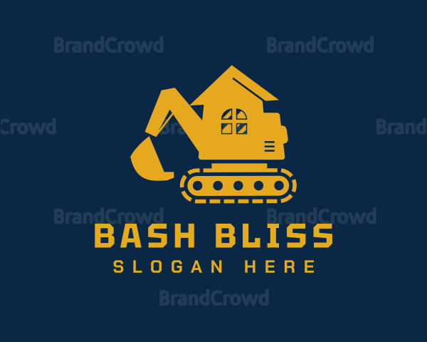 Excavator Home Construction Logo