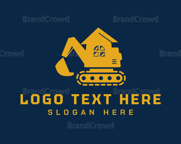 Excavator Home Construction Logo