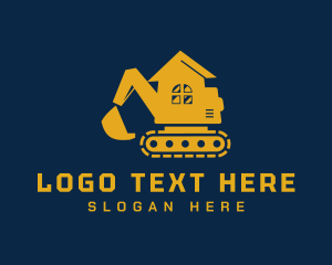 Digger - Excavator Home Construction logo design
