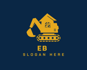 Excavator Home Construction Logo