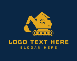 Excavator Home Construction Logo