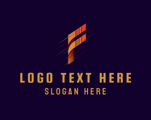 Orange - Fast Letter F Firm logo design