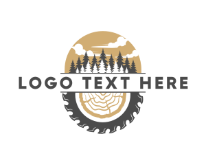 Saw Blade - Lumberjack Wood Emblem logo design