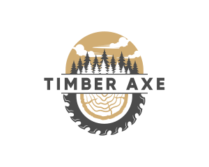 Lumberjack Wood Emblem logo design