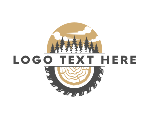 Wheel Saw - Lumberjack Wood Emblem logo design