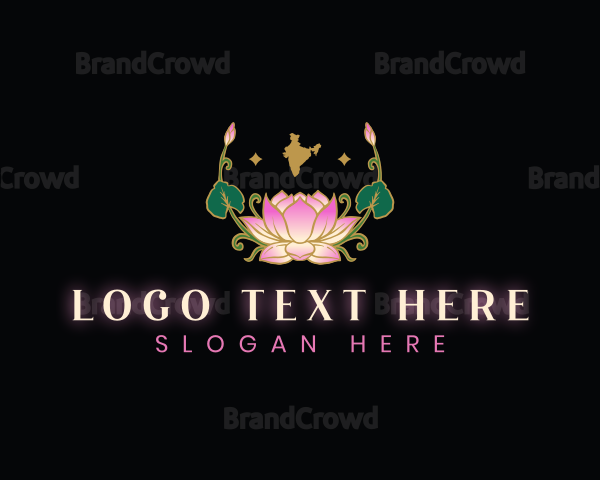 India Lotus Flower Logo